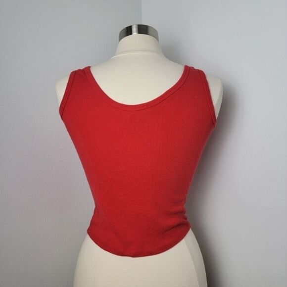 🎃💀 Red & White Halloween Dancing Skeletons Cropped Tank Top Size Large - Picture 5 of 8